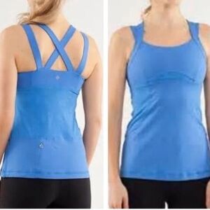 Lululemon Chaturanga Tank Top Luxtreme Shelf Bra Blue Size 8 Tank Top